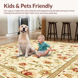 Floral Runner Beige Indoor Entrance Mat with Design(Beige)