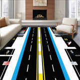 Fun Airplane Themed Vibrant Runner(Black)