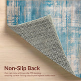 Abstract Distressed Area Over Dyed Vintage Beige Blue(Blue)
