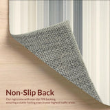 Modern Beige Runner Non Slip Hallway with Striped Design(Beige)