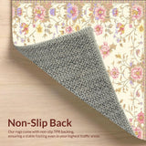 Elegant Vintage Floral Area Delightful Beige Tones(Beige)