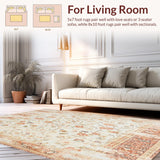 Antique Inspired Gentle Floral Motif Area(Beige)