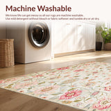 Elegant Floral Patchwork Area for Modern Home Decor(Ivory)