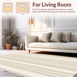 Area Classic Stripe Durable for Home Decor(Beige)