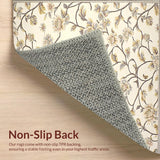 Subtle Floral Motif in Smoke and Beige with Leaf Blossom(Beige)