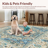 Artisan Inspired Beige and Sky Blue Area(Beige)