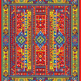 Energetic Multicolor Diamond Motif(Red)
