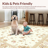 Classic Ivory Beige Medallion with Decorative Scroll and Floral(Beige)