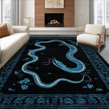 Striking Monochrome Snake Illustration(Blue)