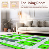 Whimsical White Car Path Design(Green)