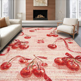 Cherry Ribbon Bowknot and Red Fruit Seamless(Red)