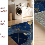 Navy Gold Abstract Marble Design(Blue)