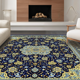 Chic Distressed Floral Motif(Blue)