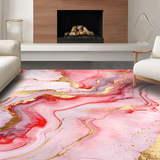 Vibrant Gold Accented Fluid Motif(Red)