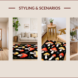 Playful Black Mushroom Anti Fatigue Mat(Red)