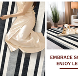 Monochrome Striped Floor Covering With Contemporary Geometric Lines(Gray)
