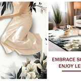 Artful Rustic Leaf Print(Beige)