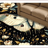 Moody Black Retro Botanical Charm(Black)