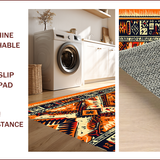 Tribal Distressed Dining Room Area(Orange)