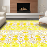 Fresh Floral Accents in Beige(Yellow)