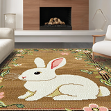 Whimsical Floral Bunny Aesthetic(Beige)