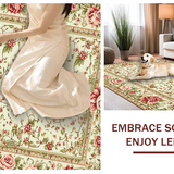 Vibrant Floral Garden Welcome Mat(Ivory)