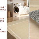 Elegant Natural Fiber Herringbone Texture(Beige)