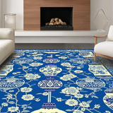 Luxurious Classic Symmetrical Floral Motif(Blue)