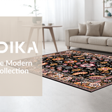 Contemporary Floral Symmetry Design(Black)