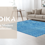 Contemporary Swedish Blue Patterned Accent(Blue)