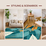 Artisan Crafted Colorful Leaf Motif(Blue)