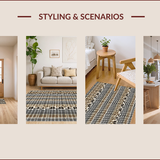 Modern Gray and Beige Animal Print Entryway Pet Friendly(Brown)