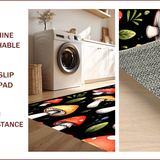 Playful Black Mushroom Anti Fatigue Mat(Red)