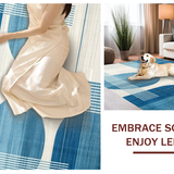 Abstract Irregular Blue Cream Motif(Blue)