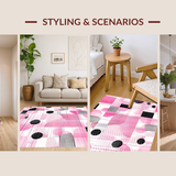 Stylish Tiled Geometric Motif(Pink)