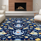 Transitional Earth Tone Medallion Design(Blue)