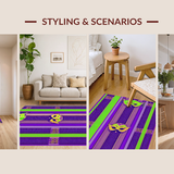 Festive Purple Green Striped Aesthetic(Green)