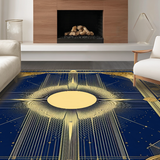 Stylish Geometric Gold Fusion(Blue)