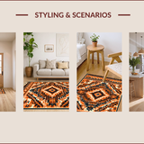 Ultra Soft Area Rug, Non Slip, Stain Resistant, Washable Area Rugs for Living Room, Bedroom, Boho Geometric Stain Resistant Living Room(Orange) - ODIKA