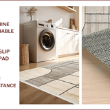 Modern Beige Hallway Runner(Beige)