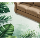Tropical Green Botanical Kitchen Non Slip(Green)