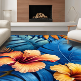 Vibrant Multicolored Floral Motif(Blue)