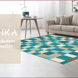Vibrant Turquoise Geometric Elegance(Blue)
