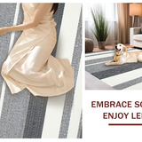 Modern Denim Striped Event Mat(Gray)