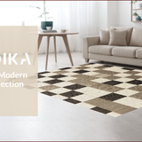 Modern Beige Checkered for Decor(Beige)