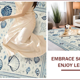 Coastal Shell Motif with Blue Hues(Blue)