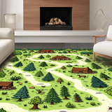 Playful Retro Forest Map Design(Green)