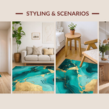 Artful Gold Accented Teal Splash(Green)