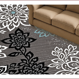 Stylish Floral Non Shedding Area(Gray)
