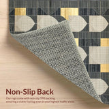 Mid Century Modern Area with Unique Geometric and Accents(Black)